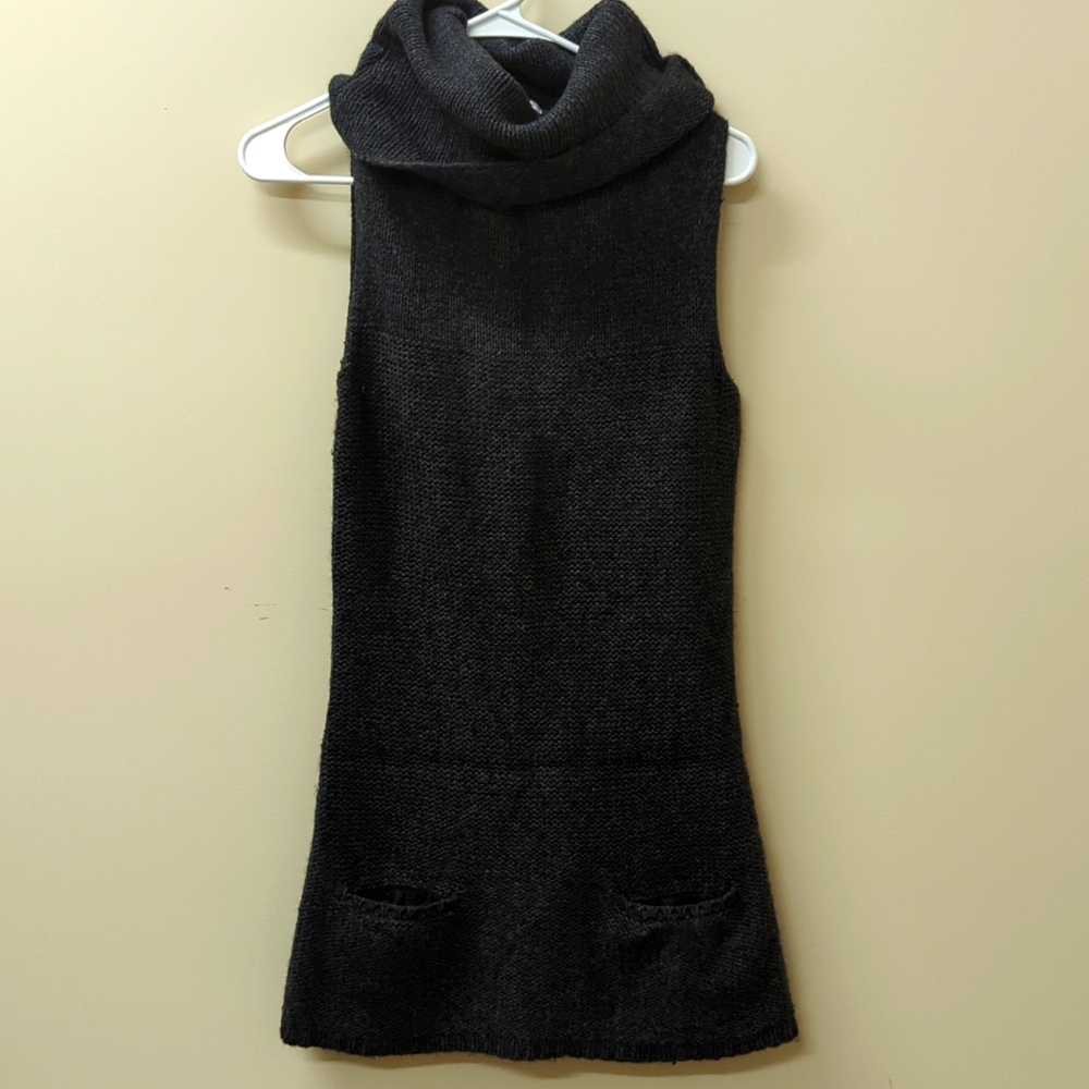 Grey Sleeveless Sweater Tunic